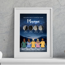 Charger l'image dans la galerie, Mère et Filles et Fils Phase de Lune Toile personnalisé, Fête des Mères, TU ES DEVENU NOTRE Maman
