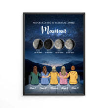 Charger l'image dans la galerie, Mère et Filles et Fils Phase de Lune Toile personnalisé, Fête des Mères, TU ES DEVENU NOTRE Maman