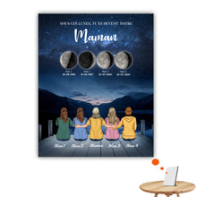 Charger l'image dans la galerie, Mère et Filles et Fils Phase de Lune Toile personnalisé, Fête des Mères, TU ES DEVENU NOTRE Maman
