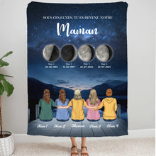 Charger l'image dans la galerie, Mère et Filles et Fils Phase de Lune Toile personnalisé, Fête des Mères, TU ES DEVENU NOTRE Maman