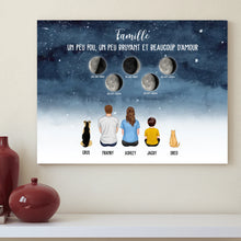 Charger l'image dans la galerie, Phase de Lune Poster personnalisé, Saint-Valentin Cadeaux pour couple,  Famille, chien, chat