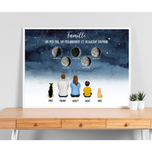 Charger l'image dans la galerie, Phase de Lune Poster personnalisé, Saint-Valentin Cadeaux pour couple,  Famille, chien, chat