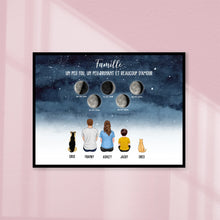 Charger l'image dans la galerie, Phase de Lune Poster personnalisé, Saint-Valentin Cadeaux pour couple,  Famille, chien, chat