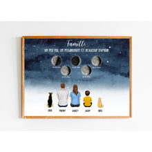 Charger l'image dans la galerie, Phase de Lune Poster personnalisé, Saint-Valentin Cadeaux pour couple,  Famille, chien, chat