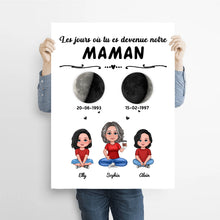 Charger l'image dans la galerie, Phase de Lune Bloc Acrylique personnalisée, cadeau fête des mères, Le jour où tu es devenue ma maman