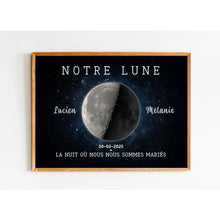 Charger l'image dans la galerie, Phase de Lune  Poster personnalisé, Saint-Valentin Cadeaux pour couple, Épouse et mari, notre lune