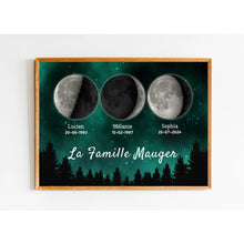 Charger l'image dans la galerie, Phase de Lune  Poster personnalisé, Saint-Valentin Cadeaux pour couple, Épouse et mari, Famille Nom