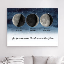 Charger l'image dans la galerie, Phase de Lune Poster personnalisé, Cadeaux pour couple papa, Fête des pères, Le jour où vous êtes devenu notre père