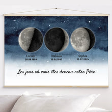 Charger l'image dans la galerie, Phase de Lune Poster personnalisé, Cadeaux pour couple papa, Fête des pères, Le jour où vous êtes devenu notre père