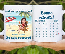 Charger l'image dans la galerie, Date d'anniversaire Mug Calendrier personnalisé, Fête des mères Cadeaux pour maman, Plage, été, Je suis retraité