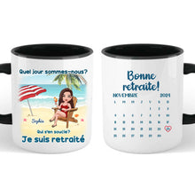 Charger l'image dans la galerie, Date d'anniversaire Mug Calendrier personnalisé, Fête des mères Cadeaux pour maman, Plage, été, Je suis retraité