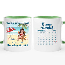 Charger l'image dans la galerie, Date d'anniversaire Mug Calendrier personnalisé, Fête des mères Cadeaux pour maman, Plage, été, Je suis retraité