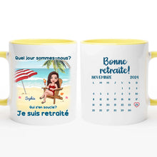 Charger l'image dans la galerie, Date d'anniversaire Mug Calendrier personnalisé, Fête des mères Cadeaux pour maman, Plage, été, Je suis retraité