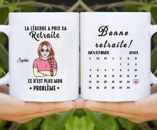 Charger l'image dans la galerie, Date d'anniversaire Calendrier Mug personnalisé, Fête des mères Cadeaux pour maman, La légende a pris sa retraite