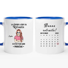 Charger l'image dans la galerie, Date d'anniversaire Calendrier Mug personnalisé, Fête des mères Cadeaux pour maman, La légende a pris sa retraite