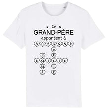 Charger l'image dans la galerie, Enfants Mots croisés, T-shirt personnalisé grand-père grand-mère, ce grand-père appartient à, fête des pères