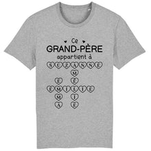 Charger l'image dans la galerie, Enfants Mots croisés, T-shirt personnalisé grand-père grand-mère, ce grand-père appartient à, fête des pères