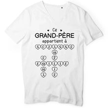Charger l'image dans la galerie, Enfants Mots croisés, T-shirt personnalisé grand-père grand-mère, ce grand-père appartient à, fête des pères