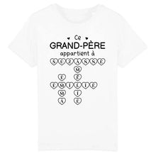 Charger l'image dans la galerie, Enfants Mots croisés, T-shirt personnalisé grand-père grand-mère, ce grand-père appartient à, fête des pères