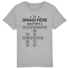 Charger l'image dans la galerie, Enfants Mots croisés, T-shirt personnalisé grand-père grand-mère, ce grand-père appartient à, fête des pères