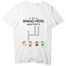 Charger l'image dans la galerie, Enfants Mots croisés, T-shirt personnalisé grand-père grand-mère, ce grand-père appartient à, fête des pères