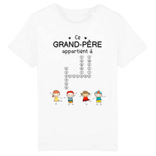 Charger l'image dans la galerie, Enfants Mots croisés, T-shirt personnalisé grand-père grand-mère, ce grand-père appartient à, fête des pères