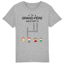 Charger l'image dans la galerie, Enfants Mots croisés, T-shirt personnalisé grand-père grand-mère, ce grand-père appartient à, fête des pères