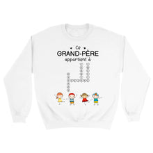 Charger l'image dans la galerie, Enfants Mots croisés, T-shirt personnalisé grand-père grand-mère, ce grand-père appartient à, fête des pères