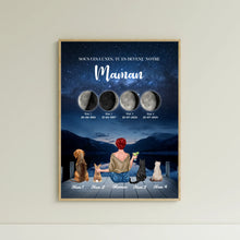 Charger l'image dans la galerie, Phase de Lune Poster personnalisé, Fête des Mères, TU ES DEVENU NOTRE Maman Chiens, Chats, Lapins