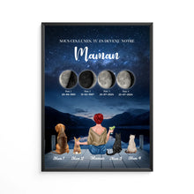 Charger l'image dans la galerie, Phase de Lune Poster personnalisé, Fête des Mères, TU ES DEVENU NOTRE Maman Chiens, Chats, Lapins