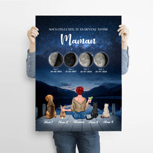 Charger l'image dans la galerie, Phase de Lune Poster personnalisé, Fête des Mères, TU ES DEVENU NOTRE Maman Chiens, Chats, Lapins
