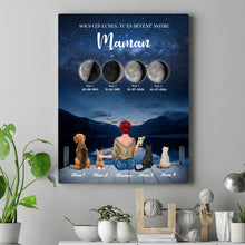 Charger l'image dans la galerie, Phase de Lune Poster personnalisé, Fête des Mères, TU ES DEVENU NOTRE Maman Chiens, Chats, Lapins
