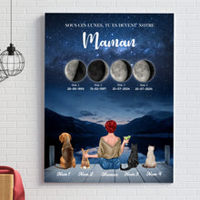 Charger l'image dans la galerie, Phase de Lune Poster personnalisé, Fête des Mères, TU ES DEVENU NOTRE Maman Chiens, Chats, Lapins