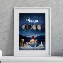Charger l'image dans la galerie, Phase de Lune Poster personnalisé, Fête des Mères, TU ES DEVENU NOTRE Maman Chiens, Chats, Lapins