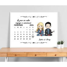 Charger l'image dans la galerie, Calendrier Bloc Acrylique personnalisé, Saint-Valentin Cadeaux pour couple, Famille, Le jour où notre voyage a commencé