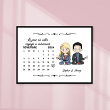 Charger l'image dans la galerie, Calendrier Bloc Acrylique personnalisé, Saint-Valentin Cadeaux pour couple, Famille, Le jour où notre voyage a commencé