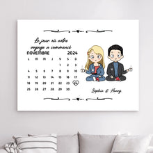 Charger l'image dans la galerie, Calendrier Bloc Acrylique personnalisé, Saint-Valentin Cadeaux pour couple, Famille, Le jour où notre voyage a commencé