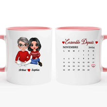 Charger l'image dans la galerie, Date d'anniversaire Mug	Calendrier personnalisé,  Saint-Valentin Cadeaux pour couple, Épouse et mari, Ensemble Depuis