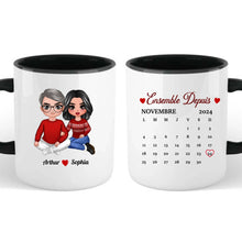 Charger l'image dans la galerie, Date d'anniversaire Mug	Calendrier personnalisé,  Saint-Valentin Cadeaux pour couple, Épouse et mari, Ensemble Depuis