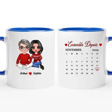 Charger l'image dans la galerie, Date d'anniversaire Mug	Calendrier personnalisé,  Saint-Valentin Cadeaux pour couple, Épouse et mari, Ensemble Depuis