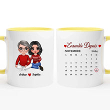 Charger l'image dans la galerie, Date d'anniversaire Mug	Calendrier personnalisé,  Saint-Valentin Cadeaux pour couple, Épouse et mari, Ensemble Depuis