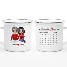 Charger l'image dans la galerie, Date d'anniversaire Mug	Calendrier personnalisé,  Saint-Valentin Cadeaux pour couple, Épouse et mari, Ensemble Depuis