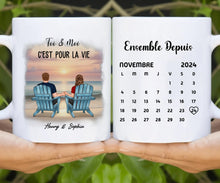 Charger l'image dans la galerie, Date d'anniversaire Mug	Calendrier personnalisé,  Saint-Valentin Cadeaux pour couple, Épouse et mari, Ensemble Depuis
