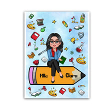 Charger l'image dans la galerie, Enseignante Carnet de notes personnalisée, Cadeaux pour la fête des enseignants, Cadeau de rentrée, Enseignant assis sur un crayon