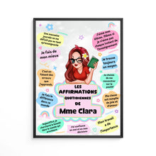Charger l'image dans la galerie, Enseignante Impression sur table personnalisée, Cadeaux pour la fête des enseignants, Affirmations quotidiennes de l'enseignant