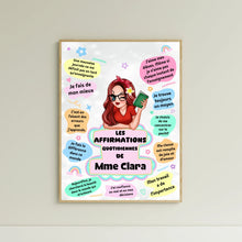 Charger l'image dans la galerie, Enseignante Impression sur table personnalisée, Cadeaux pour la fête des enseignants, Affirmations quotidiennes de l'enseignant