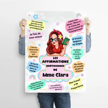 Charger l'image dans la galerie, Enseignante Impression sur table personnalisée, Cadeaux pour la fête des enseignants, Affirmations quotidiennes de l'enseignant