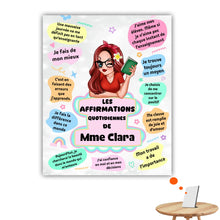 Charger l'image dans la galerie, Enseignante Impression sur table personnalisée, Cadeaux pour la fête des enseignants, Affirmations quotidiennes de l'enseignant