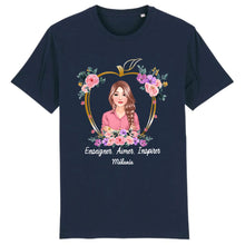 Charger l'image dans la galerie, Professeure Sac fourre-tout personnalisée, Tote bag Cadeaux pour la fête des enseignants, Enseigner Aimer Inspirer Pomme florale