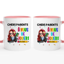 Charger l'image dans la galerie, Enseignante Sac fourre-tout personnalisée, Tote bag Cadeaux pour la fête des enseignants, Chers Parents, À vous de jouer!